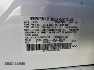 2016 Infiniti Q50 2.0t Premium with VIN JN1CV7AR4GM250223, listed as a Copart auction lot 88310915 with 94,987 mi miles and Salvage Title. Bid and sale history available at carsss.com. Image 12.