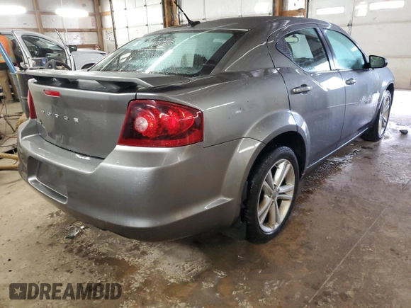 2012 Dodge Avenger SE with VIN 1C3CDZAG4CN254727, listed as a Copart auction lot 45271155 with 206,291 mi miles and Salvage Title. Bid and sale history available at DreamBid. Image 3.