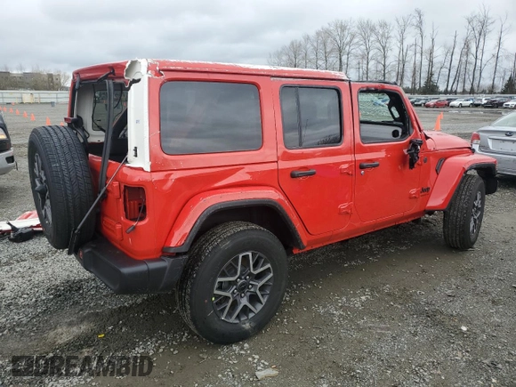 2025 Jeep Wrangler Sahara with VIN 1C4PJXEN0SW506260, listed as a Copart auction lot 46349375 with 2,824 mi miles and Clean Title. Bid and sale history available at DreamBid. Image 3.