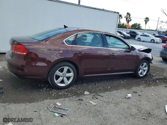 2012 Volkswagen Passat SE with VIN 1VWBH7A32CC066147, listed as a Copart auction lot 50908525 with 0 mi miles and Salvage Title. Bid and sale history available at carsss.com. Image 3.