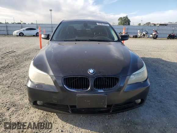 2005 BMW 5 Series 545i with VIN WBANB33565CN65980, listed as a Copart auction lot 52961975 with 143,772 mi miles and Salvage Title. Bid and sale history available at carsss.com. Image 5.