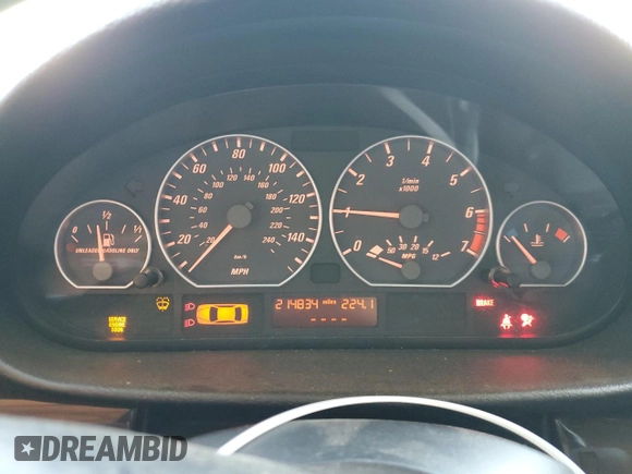 2002 BMW 3 Series 330Ci with VIN WBABN53412JU26649, listed as a Copart auction lot 72139944 with 214,534 mi miles and Salvage Title. Bid and sale history available at DreamBid. Image 9.