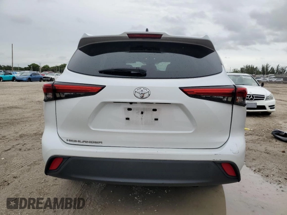 2022 Toyota Highlander L with VIN 5TDCZRAH0NS120106, listed as a Copart auction lot 59477505 with 42,971 mi miles and Salvage title. Bid and sale history available at DreamBid. Image 6.