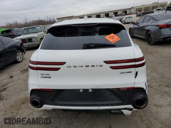 2022 Genesis GV70 Sport z VIN KMUMCDTC6NU071545, wystawiony jako Copart lot #85729654 z przebiegiem Nie podano mil oraz Szkoda całkowita • Salvage title. Historia ofert i sprzedaży dostępna na DreamBid. Obrazek 6.
