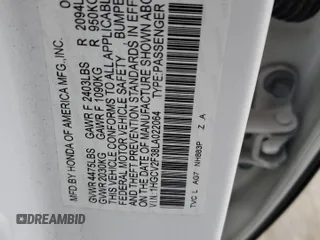 2020 Honda Accord Sport with VIN 1HGCV2F38LA022064, listed as a Copart auction lot 48915525 with 92,432 mi miles and Salvage title. Bid and sale history available at DreamBid. Image 12.
