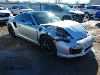 2016 Porsche 911 Turbo S with VIN WP0AD2A93GS166450, listed as a IAAI auction lot 41301144 with 23,420 mi miles. Bid and sale history available at carsss.com. Image 1.