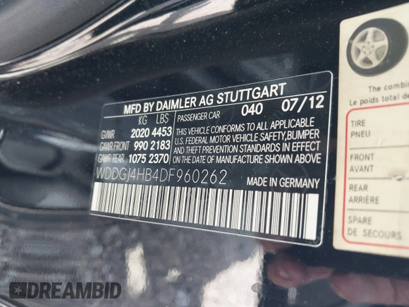 2013 Mercedes-Benz C 250 с VIN WDDGJ4HB4DF960262, выставлен на аукционе IAAI как лот 42769489 с пробегом 164 315 миль миль и . История ставок и продаж доступна на DreamBid. Изображение 9.