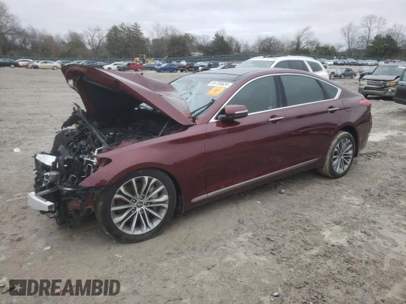 2015 Hyundai Genesis 3.8L with VIN KMHGN4JE9FU040088, listed as a Copart auction lot 50881415 with 136,953 mi miles and Salvage Title. Bid and sale history available at DreamBid. Image 1.