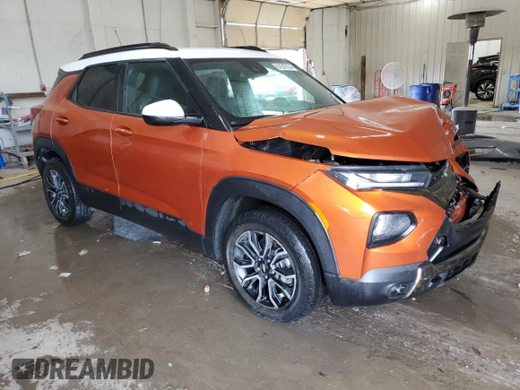 2022 Chevrolet TrailBlazer ACTIV with VIN KL79MVSL2NB063223, listed as a Copart auction lot 67947704 with 34,799 mi miles and Salvage Title. Bid and sale history available at DreamBid. Image 4.