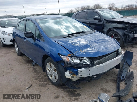 2013 Honda Civic LX with VIN 2HGFB2F57DH592390, listed as a IAAI auction lot 41946592 with 157,314 mi miles and . Bid and sale history available at DreamBid. Image 1.