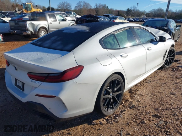 2021 BMW 8 Series 840i with VIN WBAGV2C0XMCE91866, listed as a IAAI auction lot 41688628 with 1 mi miles. Bid and sale history available at carsss.com. Image 4.