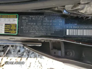 2009 Kia Rio LX with VIN KNADE223296539006, listed as a Copart auction lot 69229394 with 227,766 mi miles and Salvage Title. Bid and sale history available at DreamBid. Image 13.
