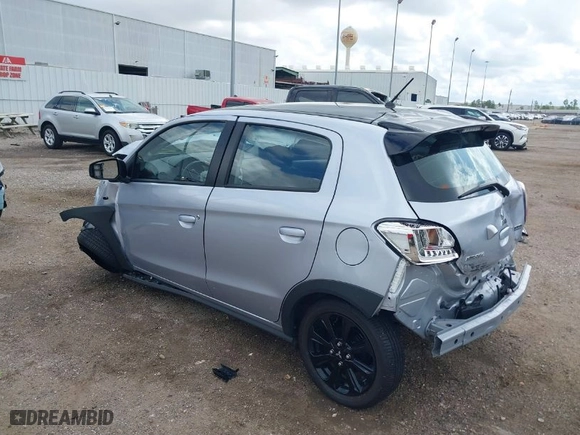 2024 Mitsubishi Mirage Black Edition with VIN ML32AWHJ3RH008410, listed as a IAAI auction lot 40231440 with 1400 miles. Bid and sale history available at carsss.com. Image 3.
