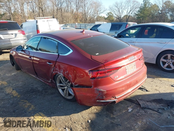 2019 Audi A5 Sportback Premium with VIN WAUANCF57KA054688, listed as a IAAI auction lot 41227350 with 1 mi miles. Bid and sale history available at carsss.com. Image 3.