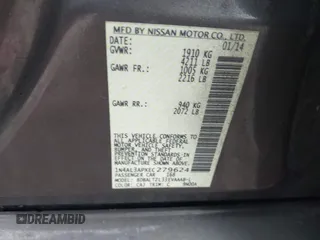 2014 Nissan Altima SL with VIN 1N4AL3APXEC279624, listed as a IAAI auction lot 41705656 with 107,354 mi miles and . Bid and sale history available at DreamBid. Image 9.
