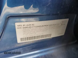 2005 Audi A4 3.0L with VIN WAULT68E85A021636, listed as a Copart auction lot 83424744 with 163,991 mi miles and Salvage Title. Bid and sale history available at carsss.com. Image 14.