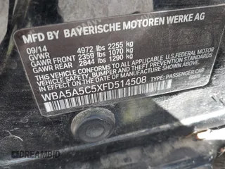 2015 BMW 5 Series 528i с VIN WBA5A5C5XFD514508, выставлен на аукционе IAAI как лот 42666728 с пробегом 122 581 миль миль и . История ставок и продаж доступна на DreamBid. Изображение 9.