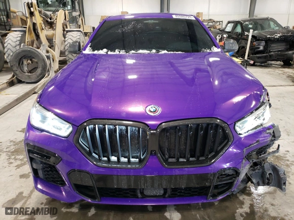 2022 BMW X6 M50i with VIN 5UXCY8C07N9K85135, listed as a Copart auction lot 45385725 with 57,106 mi miles and Salvage Title. Bid and sale history available at carsss.com. Image 5.