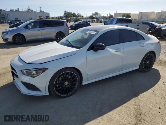 2020 Mercedes-Benz CLA 250 with VIN WDD5J4GB8LN062535, listed as a Copart auction lot 49666095 with 60,088 mi miles and Salvage Title. Bid and sale history available at DreamBid. Image 1.