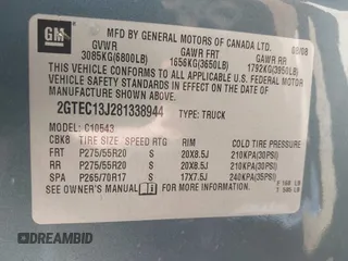 2008 GMC Sierra 1500 SLT z VIN 2GTEC13J281338944, wystawiony jako IAAI lot #41761417 z przebiegiem 211 486 mil mil oraz . Historia ofert i sprzedaży dostępna na DreamBid. Obrazek 9.