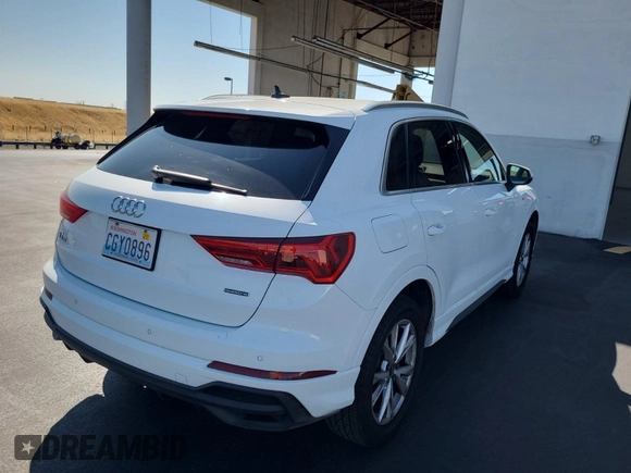 2023 Audi Q3 S line Premium with VIN WA1DECF34P1106228, listed as a IAAI auction lot 42734425 with 52,167 mi miles and . Bid and sale history available at DreamBid. Image 51.