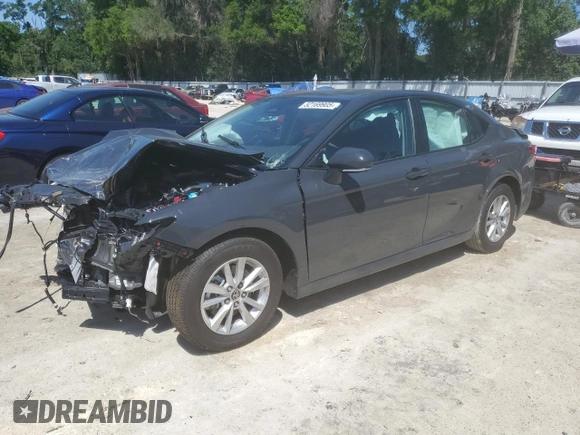 2025 Toyota Camry LE with VIN 4T1DAACK2SU506471, listed as a Copart auction lot 52169905 with 9,574 mi miles and Non Repairable. Bid and sale history available at carsss.com. Image 1.