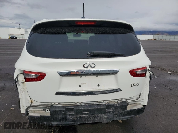 2013 Infiniti JX35 with VIN 5N1AL0MM9DC302590, listed as a Copart auction lot 75949544 with 163,544 mi miles and Salvage Title. Bid and sale history available at carsss.com. Image 6.