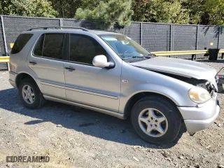 2001 Mercedes-Benz M-Class with VIN 4JGAB54E81A274037, listed as a Copart auction lot 76555544 with 202,446 mi miles and Salvage Title. Bid and sale history available at carsss.com. Image 4.