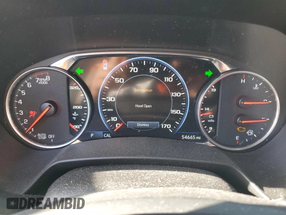 2020 Chevrolet Blazer Premier with VIN 3GNKBFRS0LS716394, listed as a Copart auction lot 57030775 with 54,665 mi miles and Salvage title. Bid and sale history available at DreamBid. Image 9.