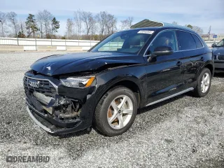 2021 Audi Q5 Premium with VIN WA1AAAFYXM2092372, listed as a Copart auction lot 45548385 with 49,220 mi miles and Salvage Title. Bid and sale history available at carsss.com. Image 1.