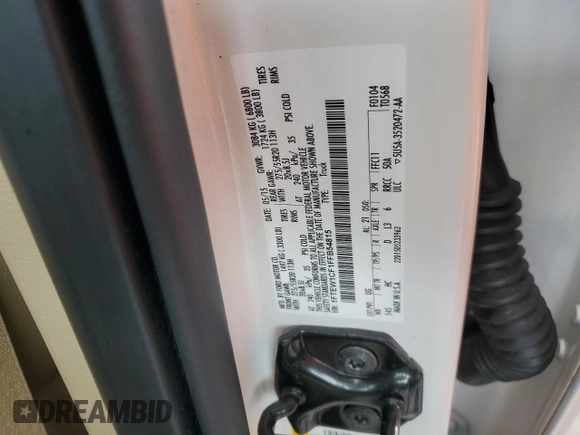 2015 Ford F-150 XL with VIN 1FTEW1CF1FFB54815, listed as a Copart auction lot 44066425 with 100,603 mi miles and Salvage Title. Bid and sale history available at carsss.com. Image 12.
