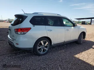2014 Nissan Pathfinder Platinum with VIN 5N1AR2MM9EC698533, listed as a Copart auction lot 52021855 with 193,144 mi miles and Salvage Title. Bid and sale history available at carsss.com. Image 3.