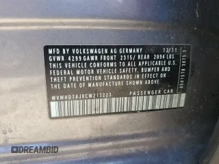 2012 Volkswagen GTI w/Conv & Sunroof PZEV с VIN WVWHD7AJ8CW213223, выставлен на аукционе Copart как лот 72049094 с пробегом 128 218 миль миль и Чистый • Clean title. История ставок и продаж доступна на DreamBid. Изображение 13.