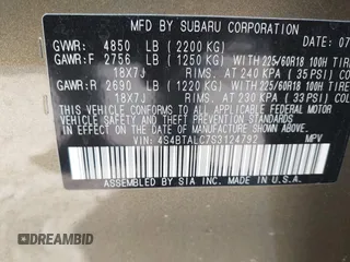 2025 Subaru Outback Onyx Edition with VIN 4S4BTALC7S3124792, listed as a IAAI auction lot 41019455 with 7,159 mi miles. Bid and sale history available at carsss.com. Image 9.