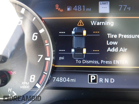 2020 Nissan Titan Platinum Reserve with VIN 1N6AA1EF6LN503766, listed as a IAAI auction lot 41669712 with 74,804 mi miles and . Bid and sale history available at DreamBid. Image 7.