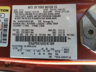 2014 Ford Fusion SE with VIN 3FA6P0H76ER247589, listed as a Copart auction lot 51972055 with 215,137 mi miles and Salvage Title. Bid and sale history available at DreamBid. Image 12.