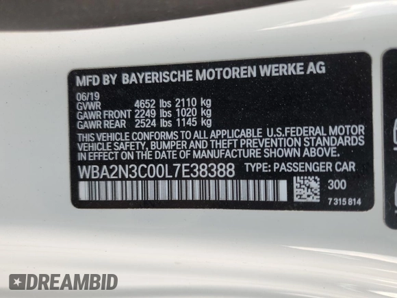 2020 BMW M2 z VIN WBA2N3C00L7E38388, wystawiony jako Copart lot #74611864 z przebiegiem 16 035 mil mil oraz Szkoda całkowita • Salvage title. Historia ofert i sprzedaży dostępna na DreamBid. Obrazek 12.
