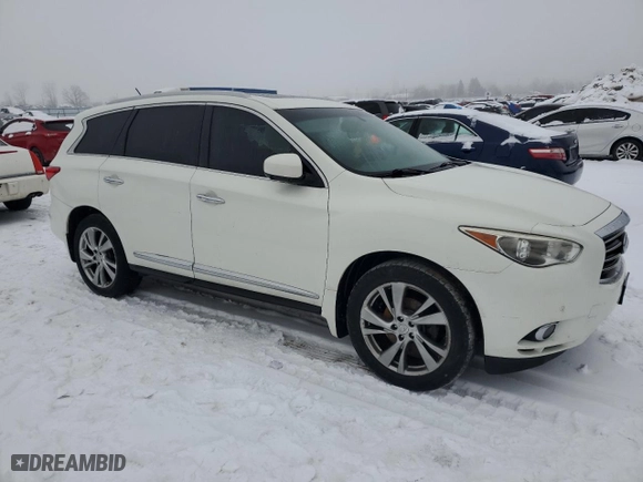 2013 Infiniti JX35 with VIN 5N1AL0MM5DC325008, listed as a Copart auction lot 43125525 with 206,709 mi miles and Clean Title. Bid and sale history available at carsss.com. Image 4.