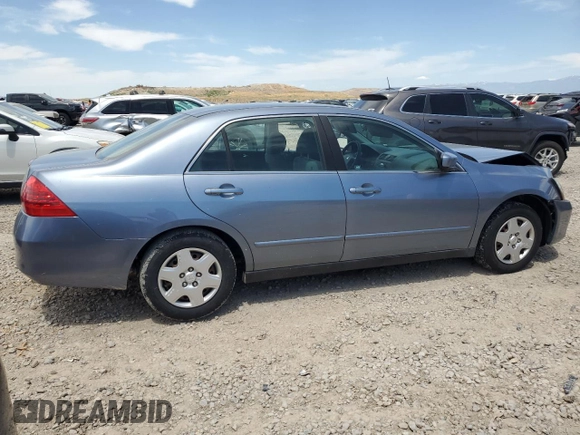 2007 Honda Accord LX z VIN 1HGCM564X7A085959, wystawiony jako Copart lot #57999935 z przebiegiem 177 132 mil mil oraz Szkoda całkowita • Salvage title. Historia ofert i sprzedaży dostępna na DreamBid. Obrazek 3.