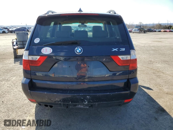 2007 BMW X3 3.0si with VIN WBXPC93417WF06801, listed as a Copart auction lot 50494215 with 160,283 mi miles and Salvage Title. Bid and sale history available at carsss.com. Image 6.
