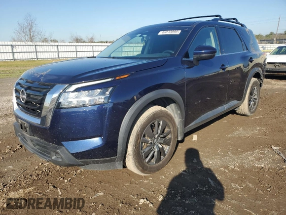 2022 Nissan Pathfinder SV with VIN 5N1DR3BA8NC231583, listed as a Copart auction lot 46873095 with 46,996 mi miles and Salvage title. Bid and sale history available at DreamBid. Image 1.