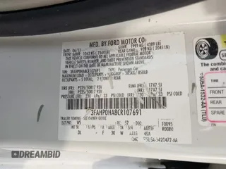 2012 Ford Fusion SE with VIN 3FAHP0HA8CR107691, listed as a IAAI auction lot 42058063 with 191,439 mi miles and . Bid and sale history available at DreamBid. Image 9.