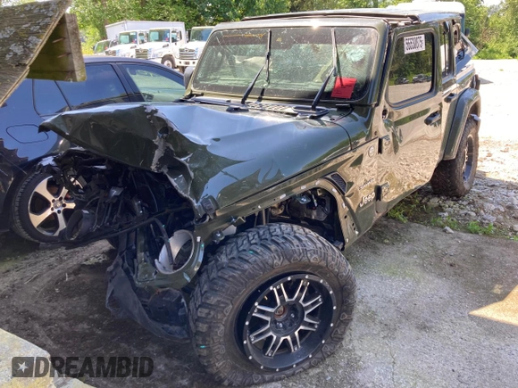 2024 Jeep Wrangler Sahara with VIN 1C4PJXEN8RW116985, listed as a Copart auction lot 56530875 with Not provided miles and Salvage title. Bid and sale history available at DreamBid. Image 2.