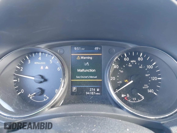 2019 Nissan Rogue SL with VIN 5N1AT2MV0KC732249, listed as a IAAI auction lot 41745004 with 94,187 mi miles. Bid and sale history available at carsss.com. Image 7.