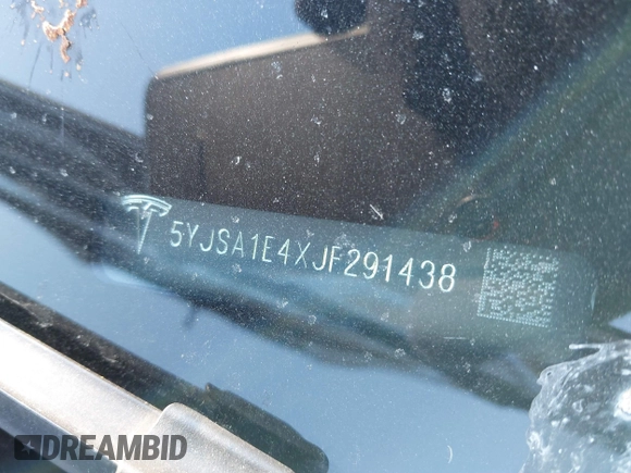 2018 Tesla Model S 75D z VIN 5YJSA1E4XJF291438, wystawiony jako IAAI lot #41311045 z przebiegiem Nie podano mil oraz . Historia ofert i sprzedaży dostępna na DreamBid. Obrazek 9.