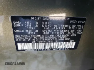 2024 Subaru Outback Onyx with VIN 4S4BTALC2R3112012, listed as a Copart auction lot 50506285 with 33,310 mi miles and Salvage title. Bid and sale history available at DreamBid. Image 13.
