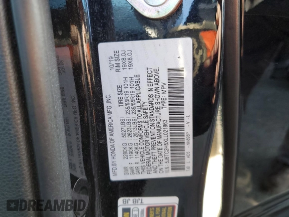 2020 Acura RDX Technology with VIN 5J8TC2H5XLL021863, listed as a Copart auction lot 51994755 with 100,432 mi miles and Salvage Title. Bid and sale history available at DreamBid. Image 13.