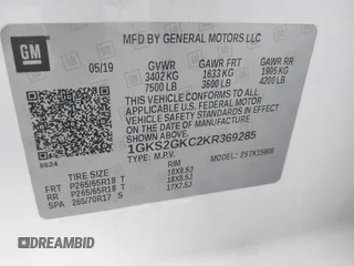 2019 GMC Yukon XL SLT with VIN 1GKS2GKC2KR369285, listed as a IAAI auction lot 40279008 with Not Provided miles and . Bid and sale history available at DreamBid. Image 9.