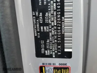 2022 Kia K5 GT-Line with VIN 5XXG64J26NG145425, listed as a Copart auction lot 47394245 with 28,472 mi miles and Salvage Title. Bid and sale history available at carsss.com. Image 14.