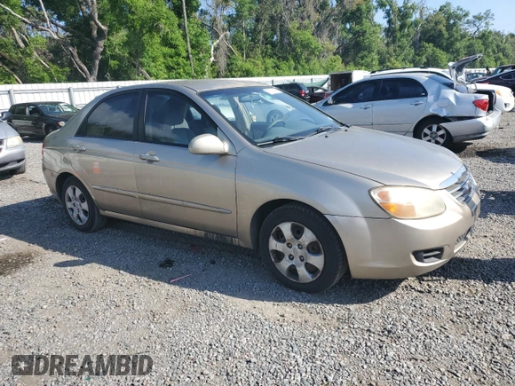 2007 Kia Spectra EX with VIN KNAFE121375478544, listed as a Copart auction lot 51572015 with 200,203 mi miles and Salvage Title. Bid and sale history available at carsss.com. Image 4.